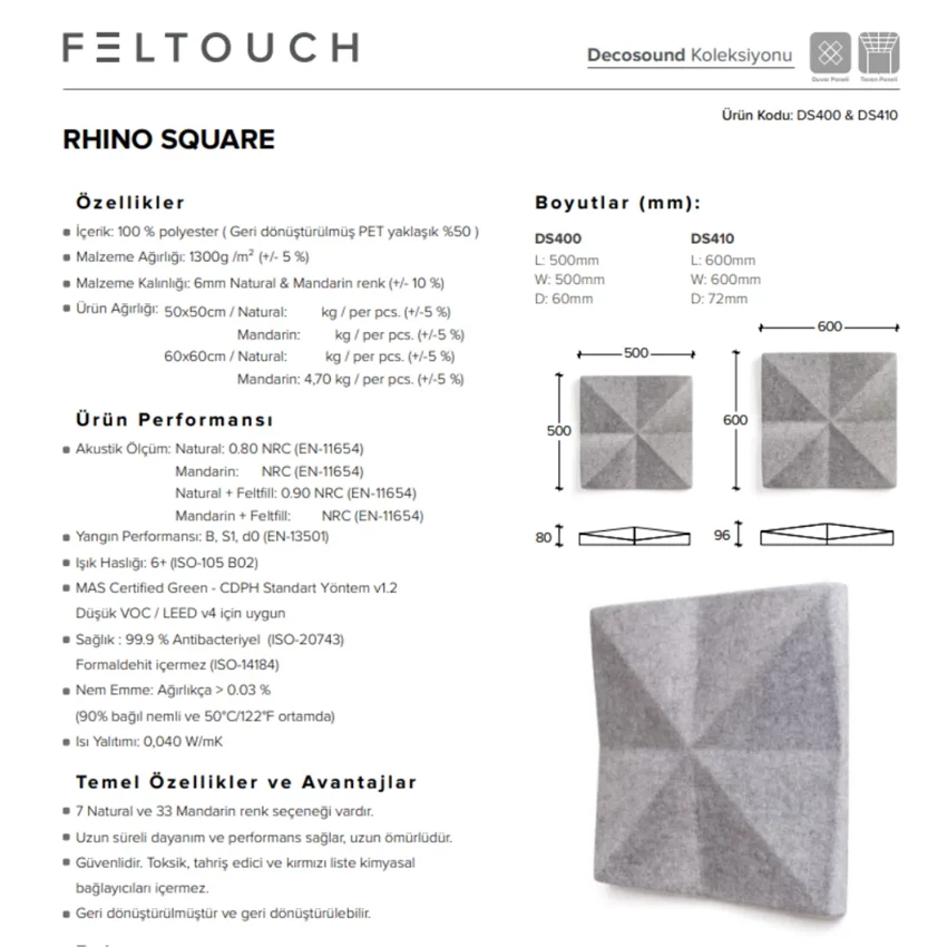 Rhino Square Akustik Panel resmi