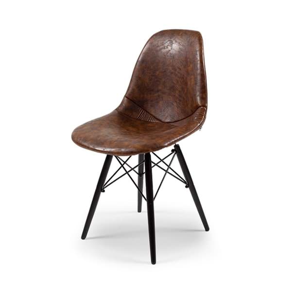 Eames Sandalye Takımı - Kahve Deri - DSWD resmi